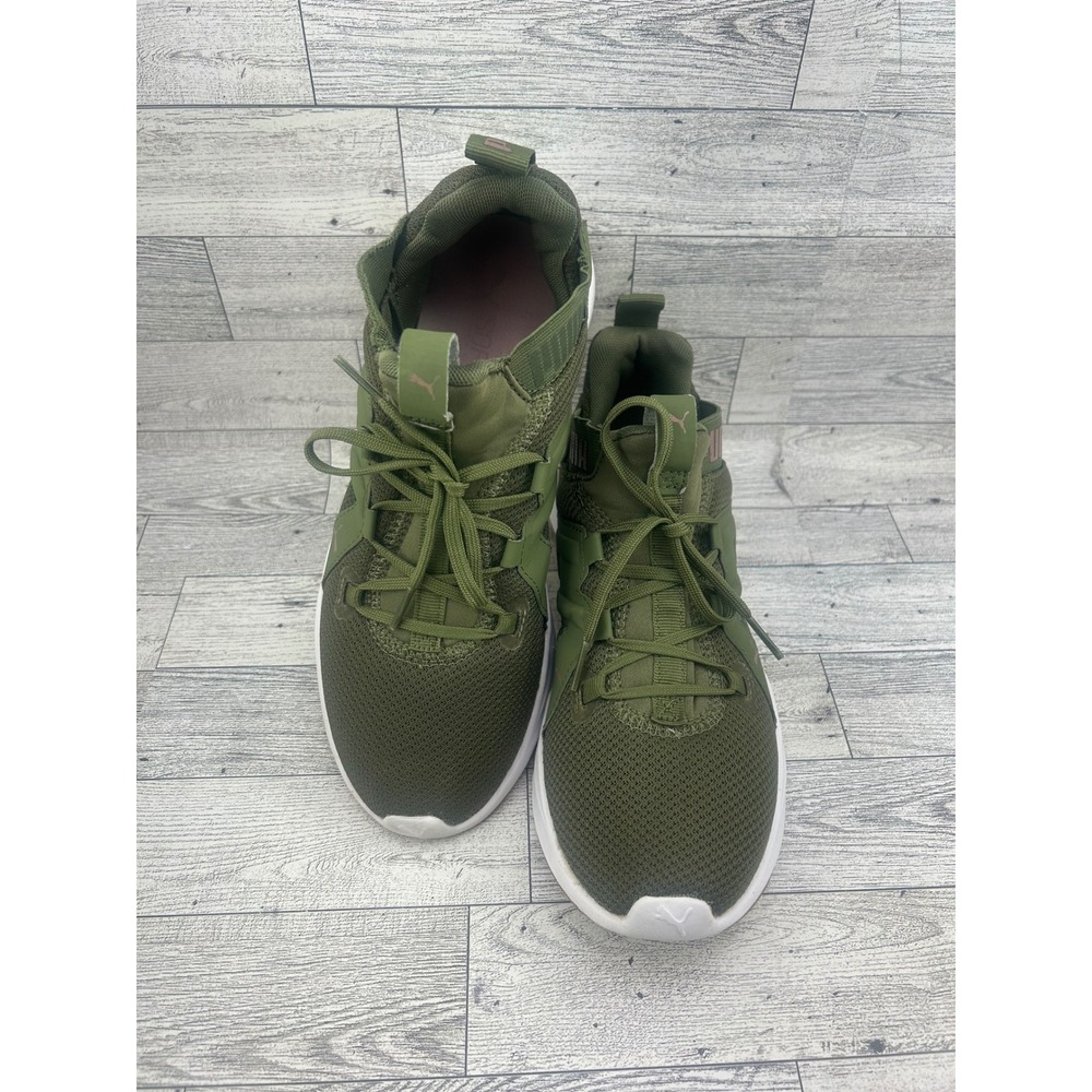 Puma Softride Sophia Women Sz 8 Olive Green Rose Gold Running Shoes 193162-04
